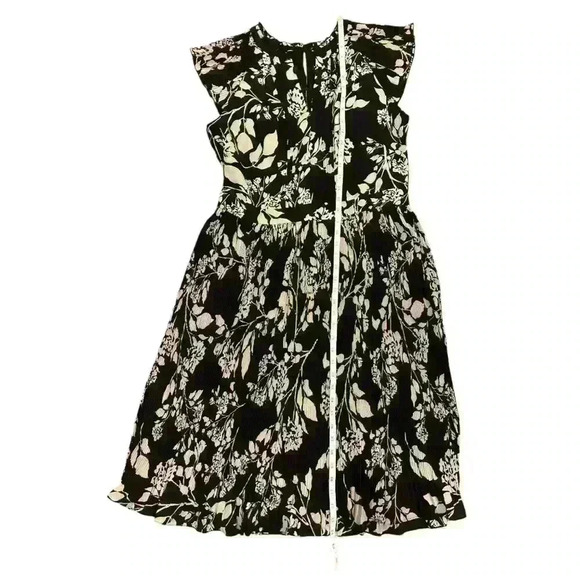 White House Black Market Floral Print Pleated Soft Midi Dress Size 14 NWT - Picture 7 of 13